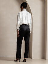 [Zwart] SilkSilky-NL 19Momme Zijde Womens Pants 004