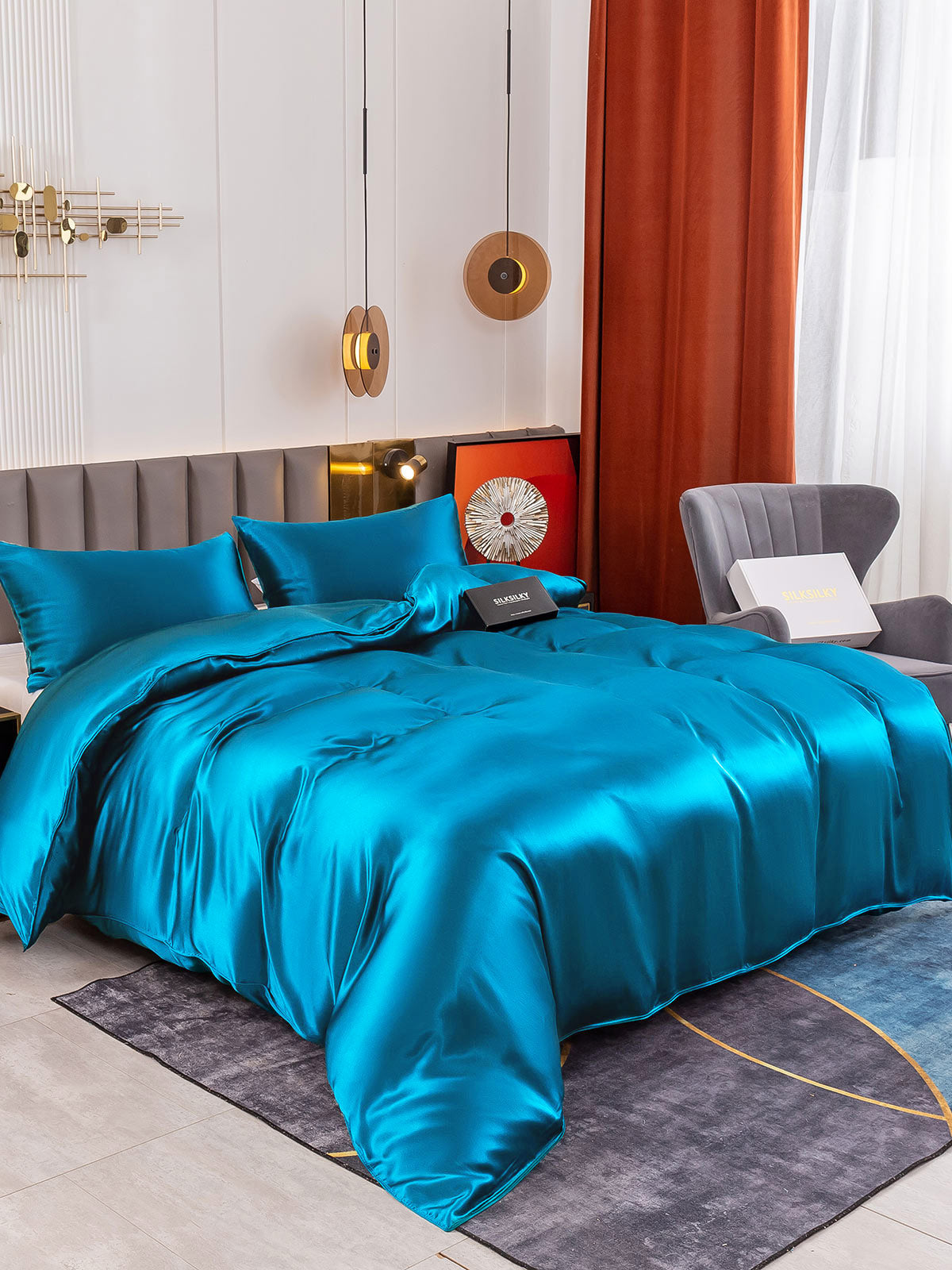 [Koningsblauw] SilkSilky-NL 19Momme Bedding Set 001