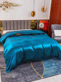 SilkSilky NL 19Momme Pure Silk Duvet Cover Koningsblauw 003