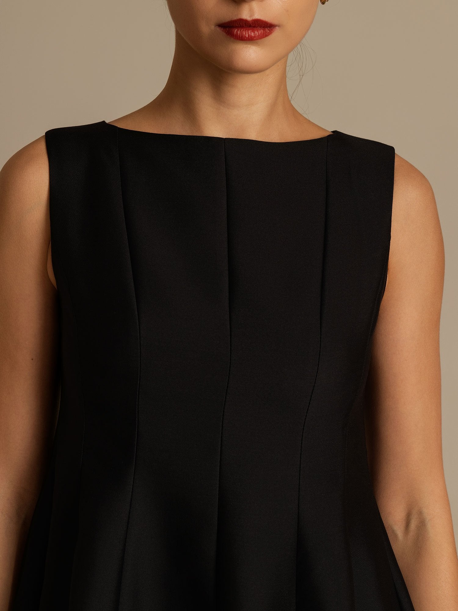 [Zwart] SilkSilky-NL 32Momme Silk-Wool Blend Dress 004,