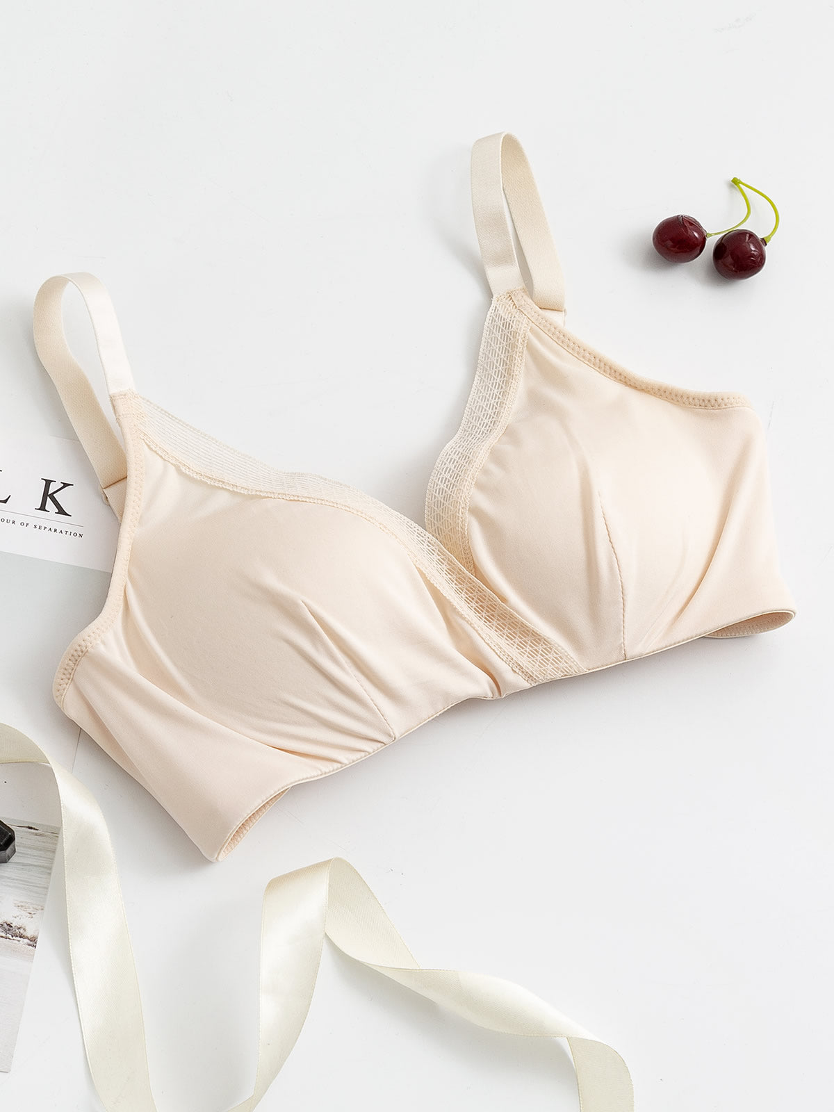 SilkSilky NL Zijde Gebreid Bra Beige 007