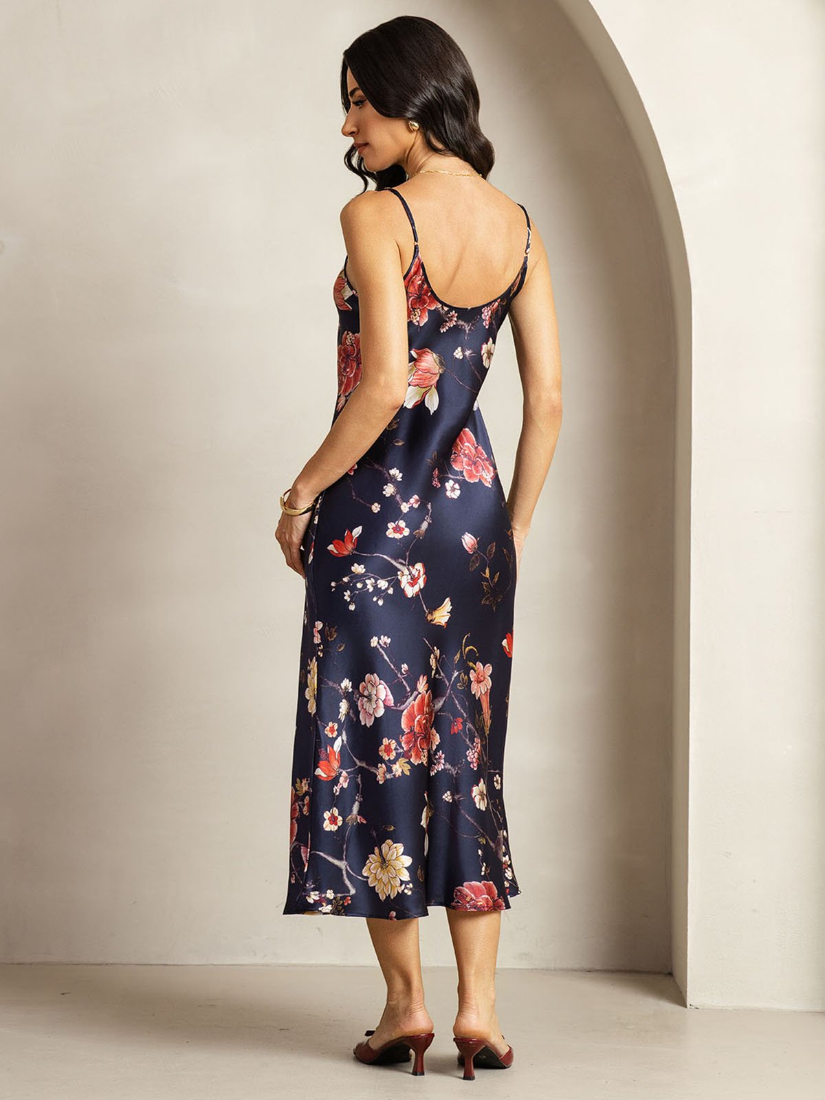 [MarineBloemen] SilkSilky-NL 19Momme Zijde Dress 002