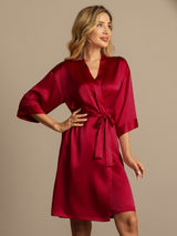 [Wijn] SilkSilky-NL 3/4 Sleeve Dames Kamerjas 005