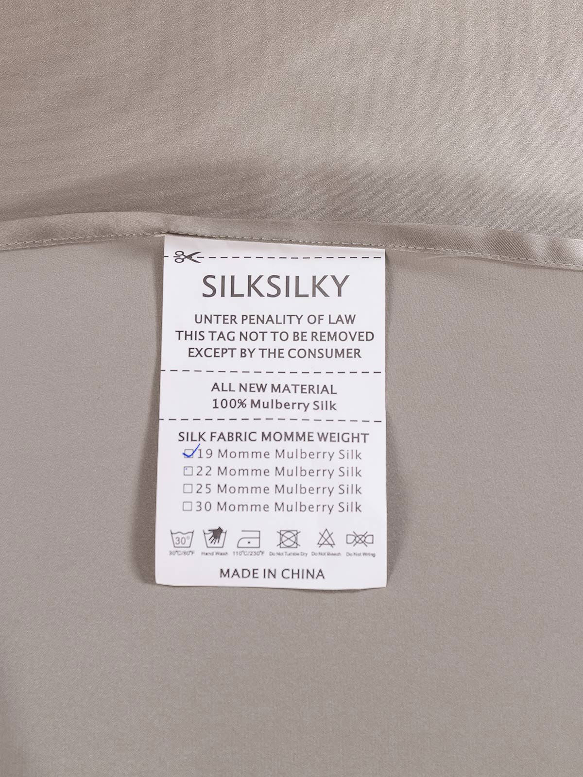 SilkSilky NL 22Momme Pure Silk Sheet Grijs 005