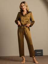 [Bruin] SilkSilky-NL Long Sleeve Lapel Collar Dames Pyjama Set 003