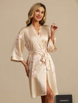 [Champagne] SilkSilky-NL 19Momme 3/4 Mouw Dames Kamerjas 004
