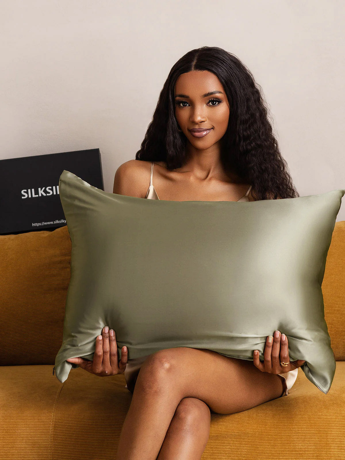 [Olijfgroen] SilkSilky-NL 19Momme Pillowcase 001