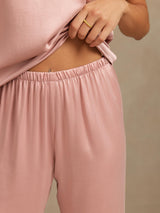 [Perzikhuid] SilkSilky-NL 19Momme Mouwloos Diepe Ronde Hals Dames Pyjama Set 005