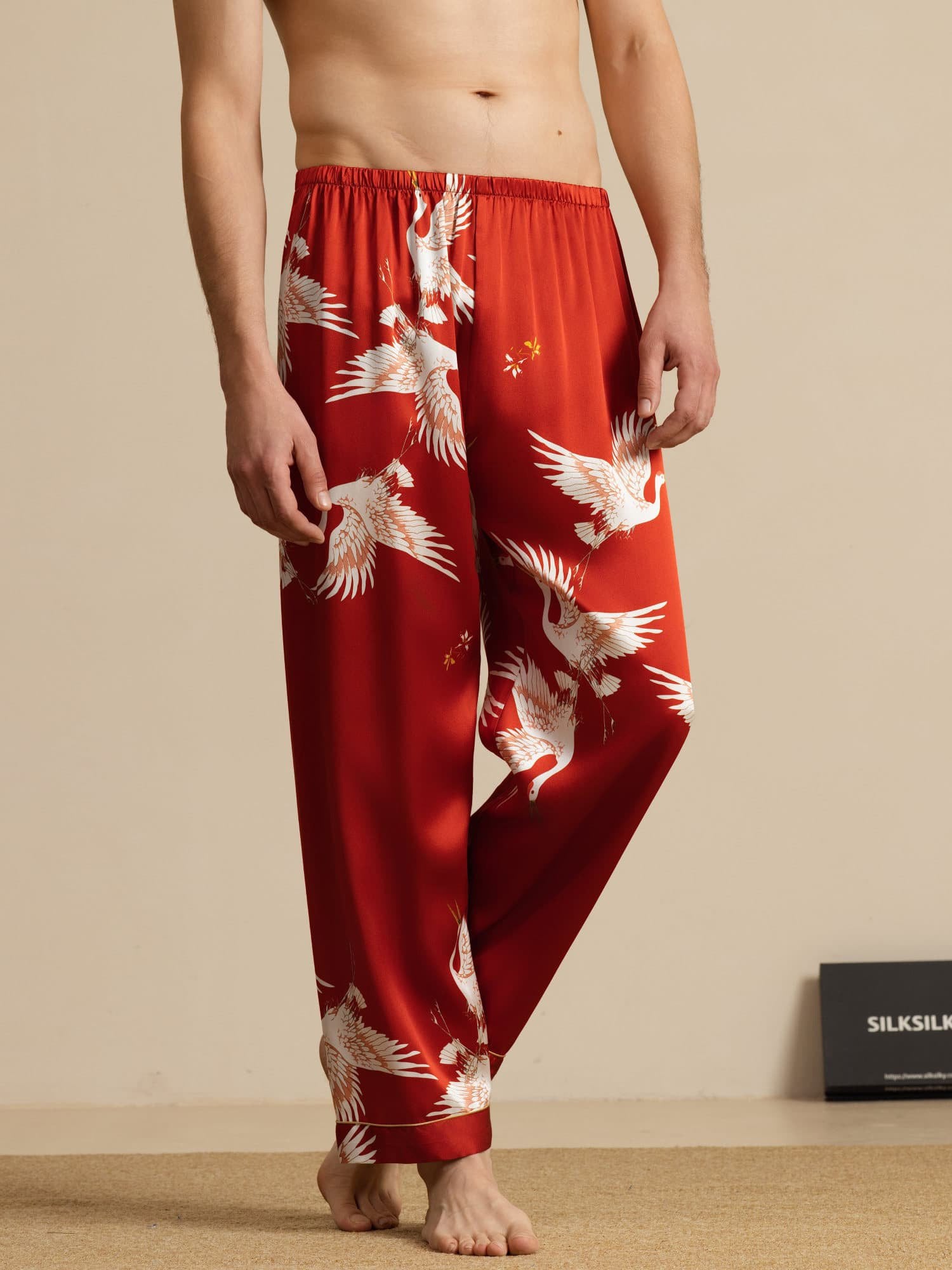 [Wijn] SilkSilky-NL 19Momme Mens Sleep Bottoms 003