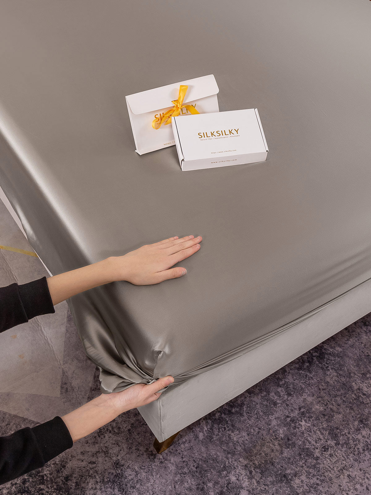 [Grijs] SilkSilky-NL 22Momme Sheet 006
