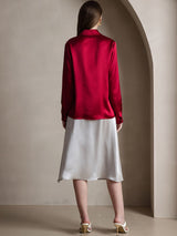[Wijn] SilkSilky-NL Long Sleeve Lapel Collar Dames Blouse 002
