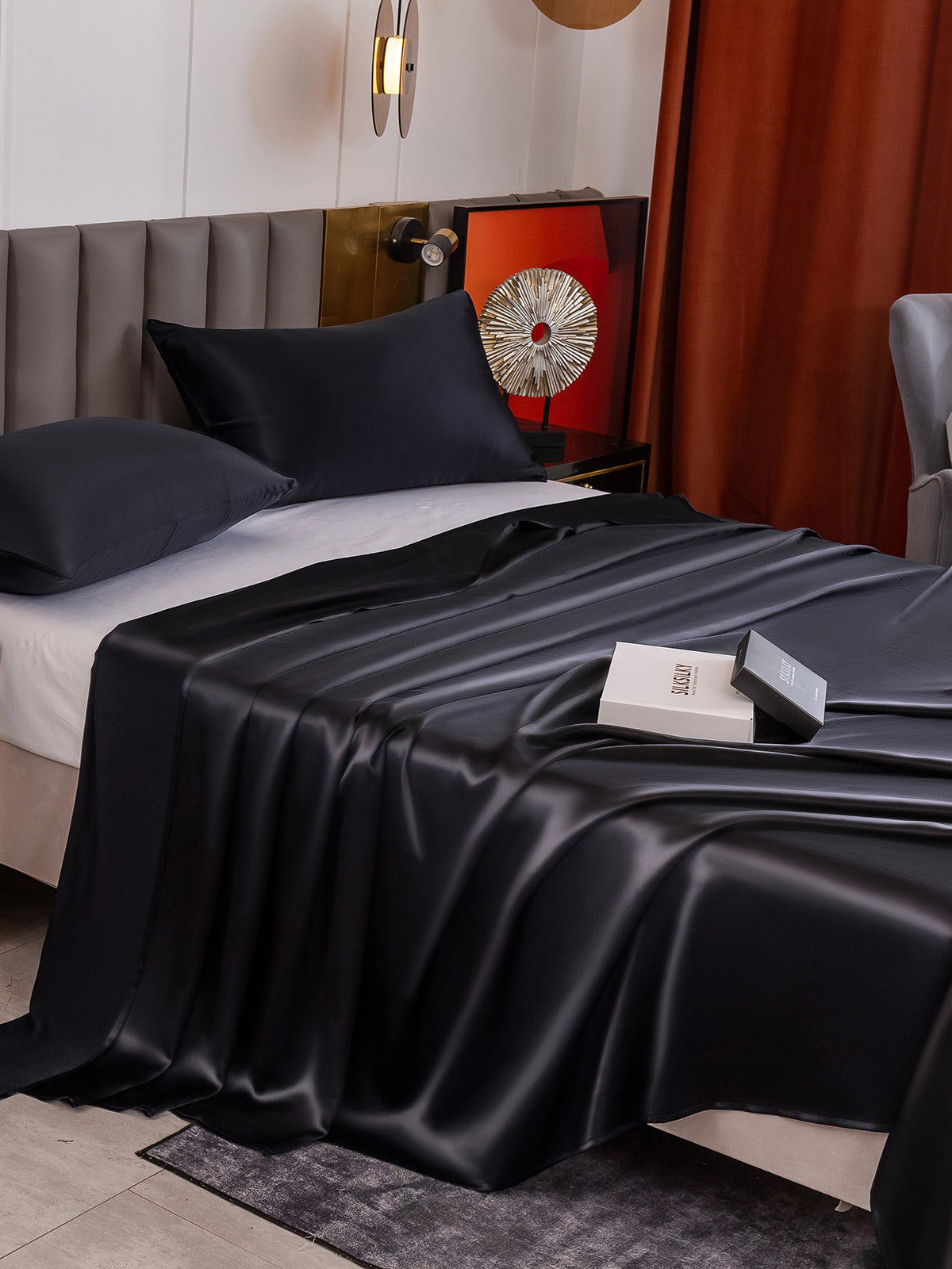 [Zwart] SilkSilky-NL 19Momme Bedding Set 004