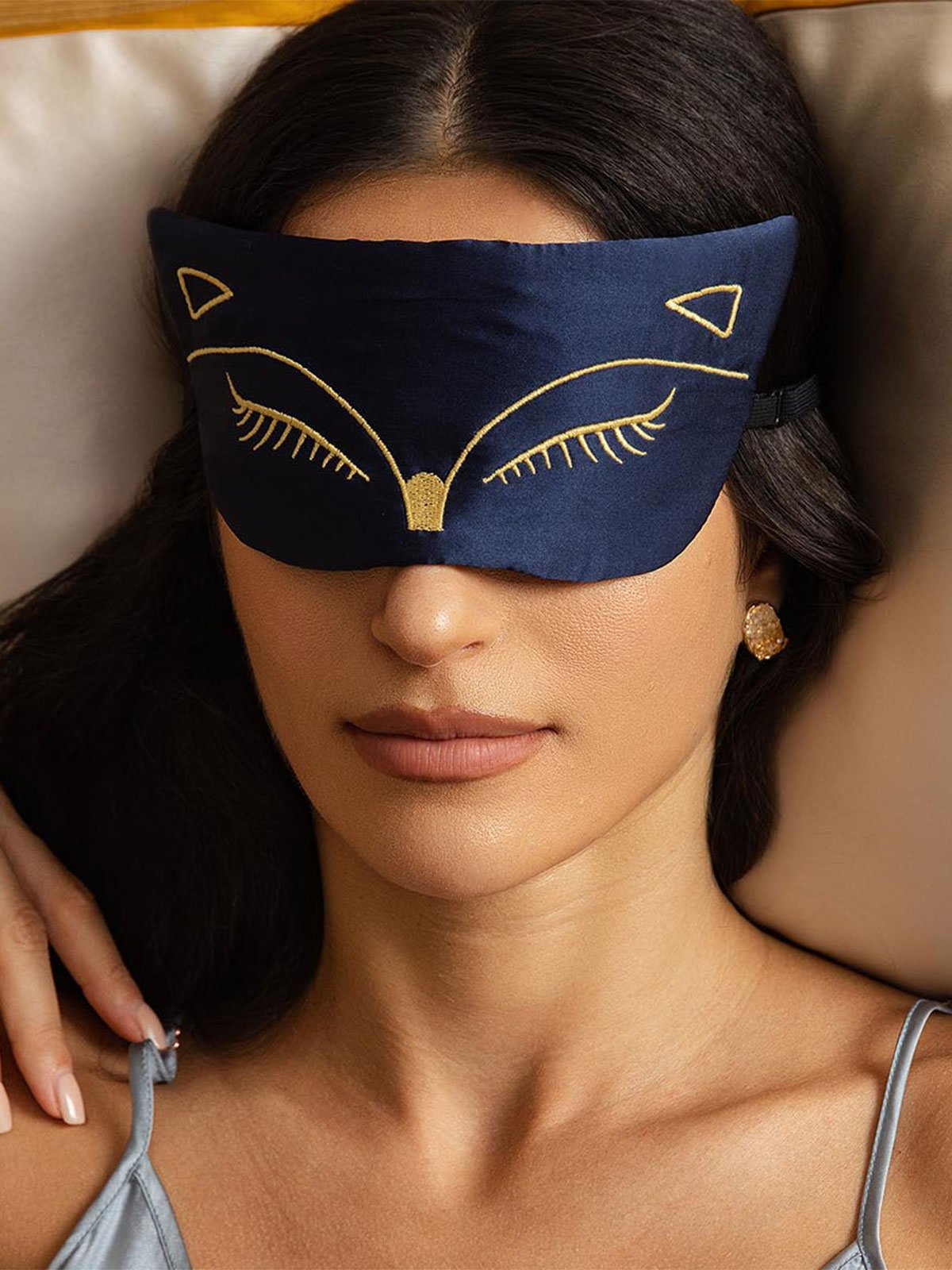 [Donkerblauw] SilkSilky-NL Zijde Eye Mask 003
