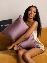 [Donkerpaars] SilkSilky-NL 22Momme Pillowcase 003