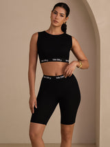 [Zwart] SilkSilky-NL Sleeveless Crew Neck Cami-Top 004