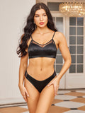 SilkSilky NL Zijde Gebreid Bra&Panty Set Zwart 001