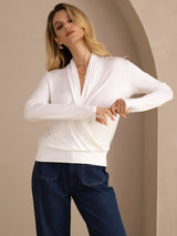 [Wit] SilkSilky-NL Long Sleeve Blouse 003