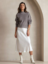 [Wit] SilkSilky-NL Spaghetti Bandjes V Hals Jurk 007