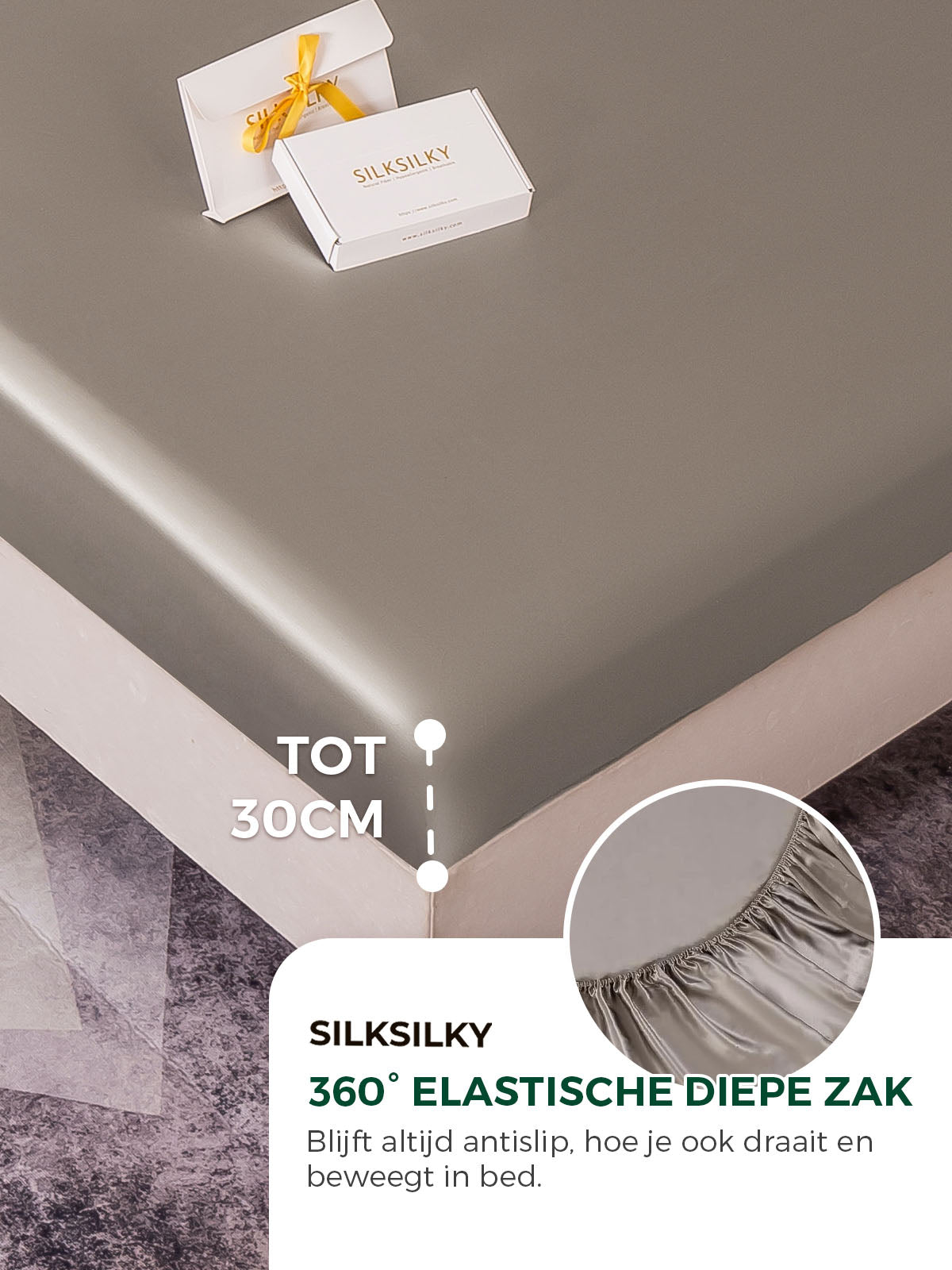 [Grijs] SilkSilky-NL 25Momme Bedding Set 004