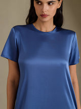 [Echt Petrol] SilkSilky-NL Short Sleeve Crew Neck Jurk 004