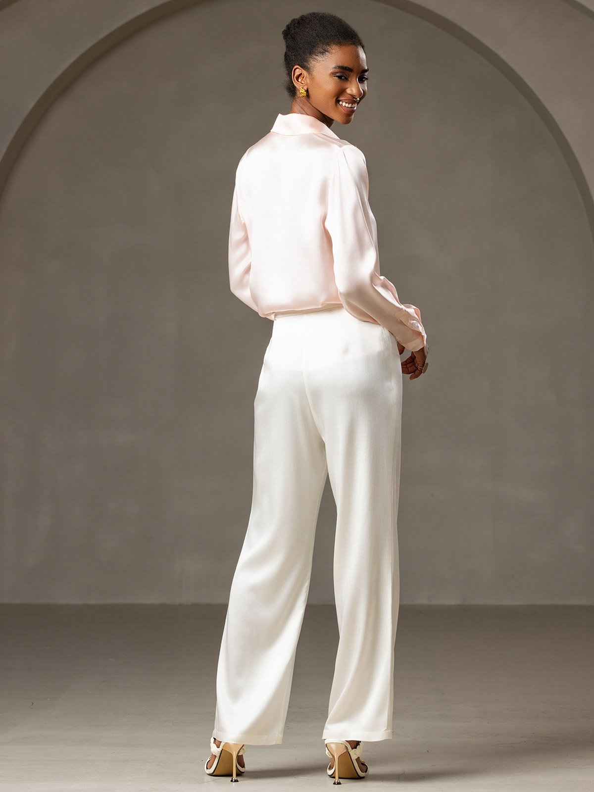 [Wit] SilkSilky-NL 19Momme Zijde Womens Pants 005,