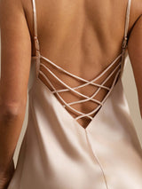 [Roze] SilkSilky-NL Spaghetti Bandjes V Hals Nachthemd 006
