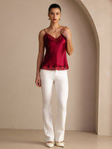 [Wijn] SilkSilky-NL V Neck Cami-Top 006