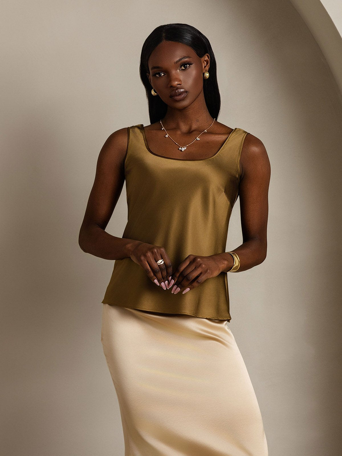 [Bruin] SilkSilky-NL 19Momme Zijde Camisoles 006