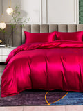 SilkSilky NL 25Momme Pure Silk Bedding Set Wijn 001