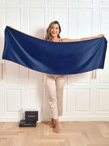 [Donkerblauw] SilkSilky-NL Sjaal 002
