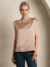 [Toscane] SilkSilky-NL Cap Sleeve Round Neck Dames T-Shirt 008
