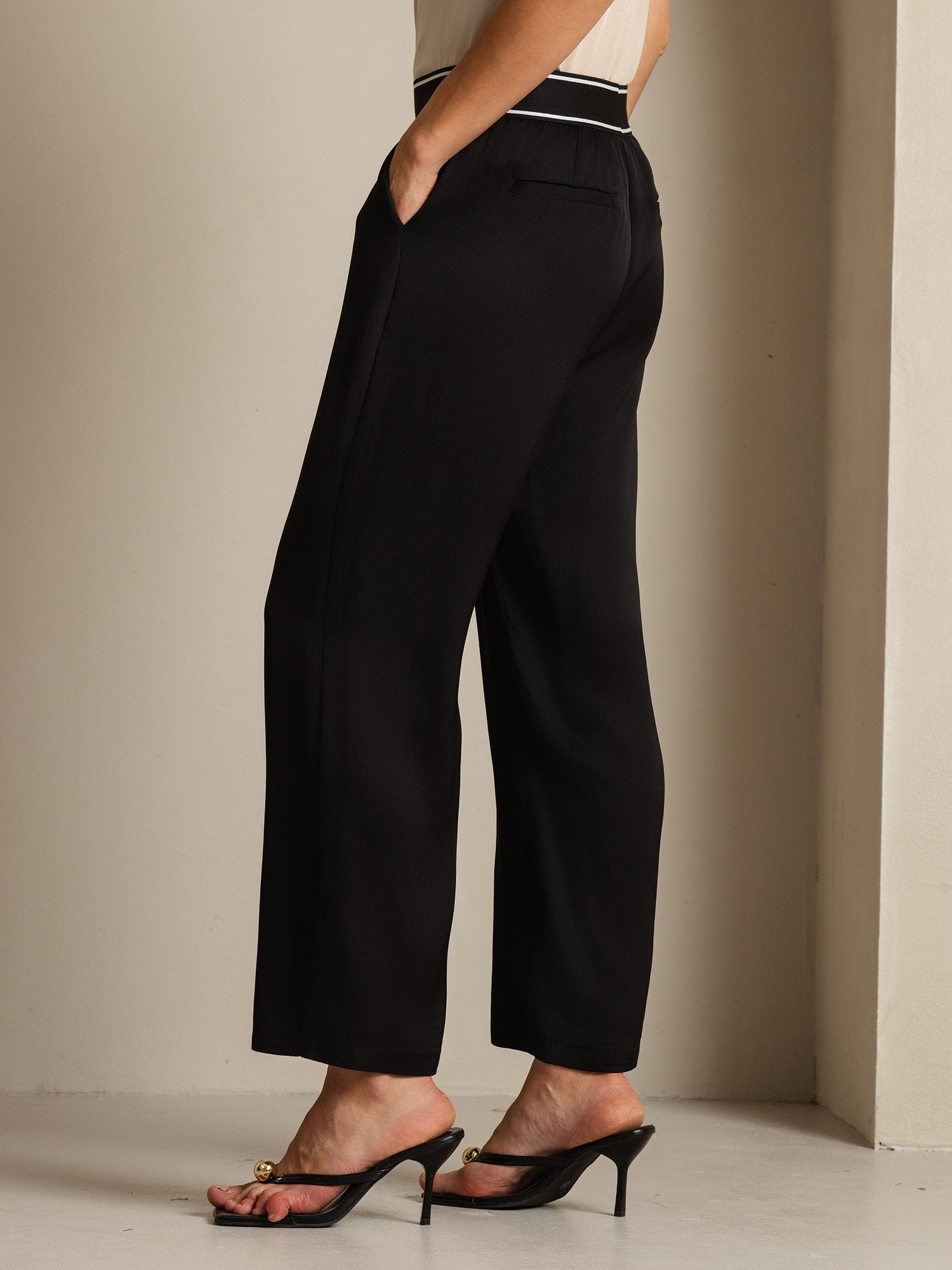[Zwart] SilkSilky-NL 22Momme Zijde Womens Pants 003