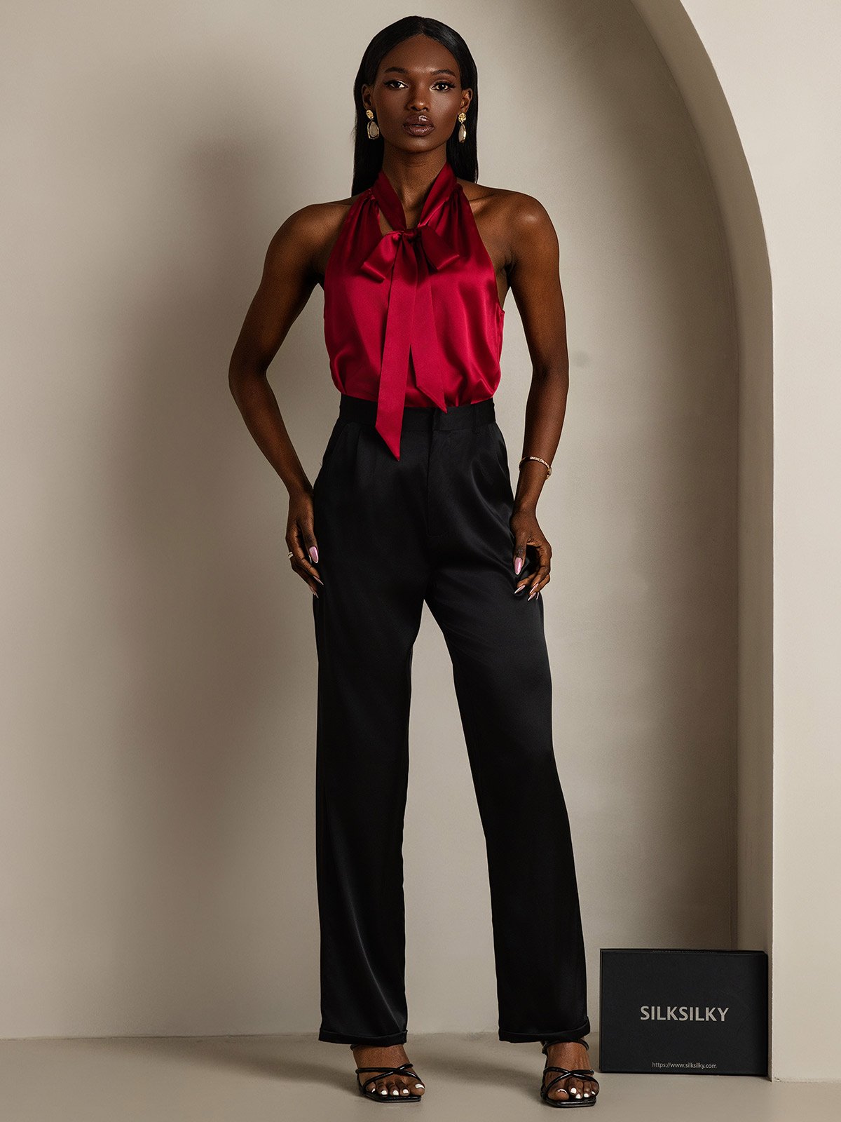 [Wijn] SilkSilky-NL 19Momme Zijde Womens Shirt 006