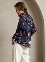 [Marine Bloemen] SilkSilky-NL Long Sleeve Lapel Collar Dames Blouse 002