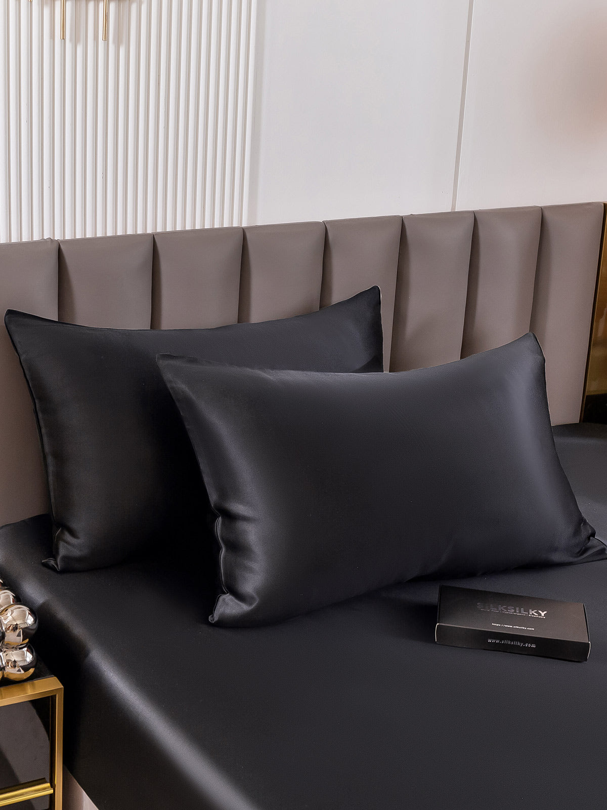 [Zwart] SilkSilky-NL 22Momme Pure Silk Pillowcase 001