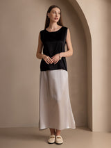 [Zwart] SilkSilky-NL Sleeveless Round Neck Cami-Top 005