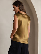 [Bruin] SilkSilky-NL Cap Sleeve Round Neck Dames T-Shirt 002