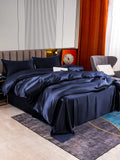 SilkSilky NL 22Momme Pure Silk Bedding Set Donkerblauw 003