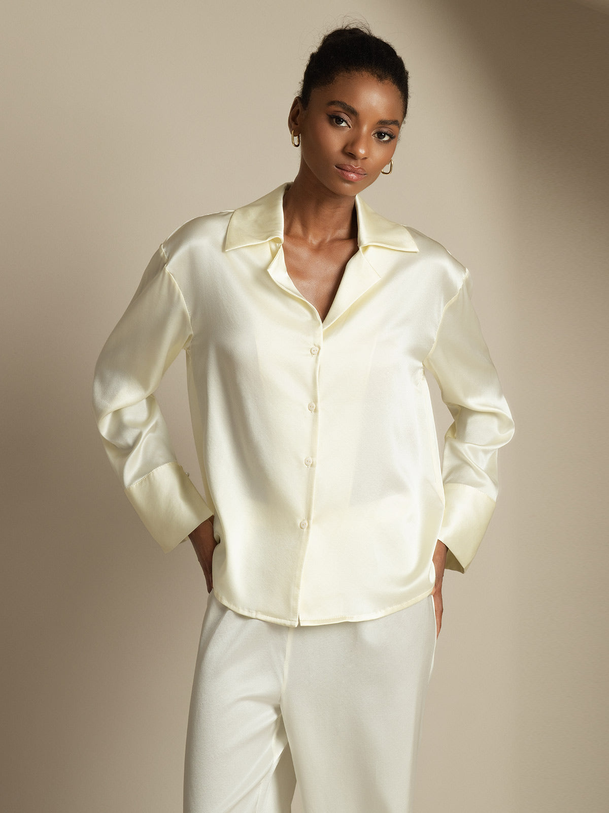 [Ivoor] SilkSilky-NL 19Momme Zijde Womens Shirt 005