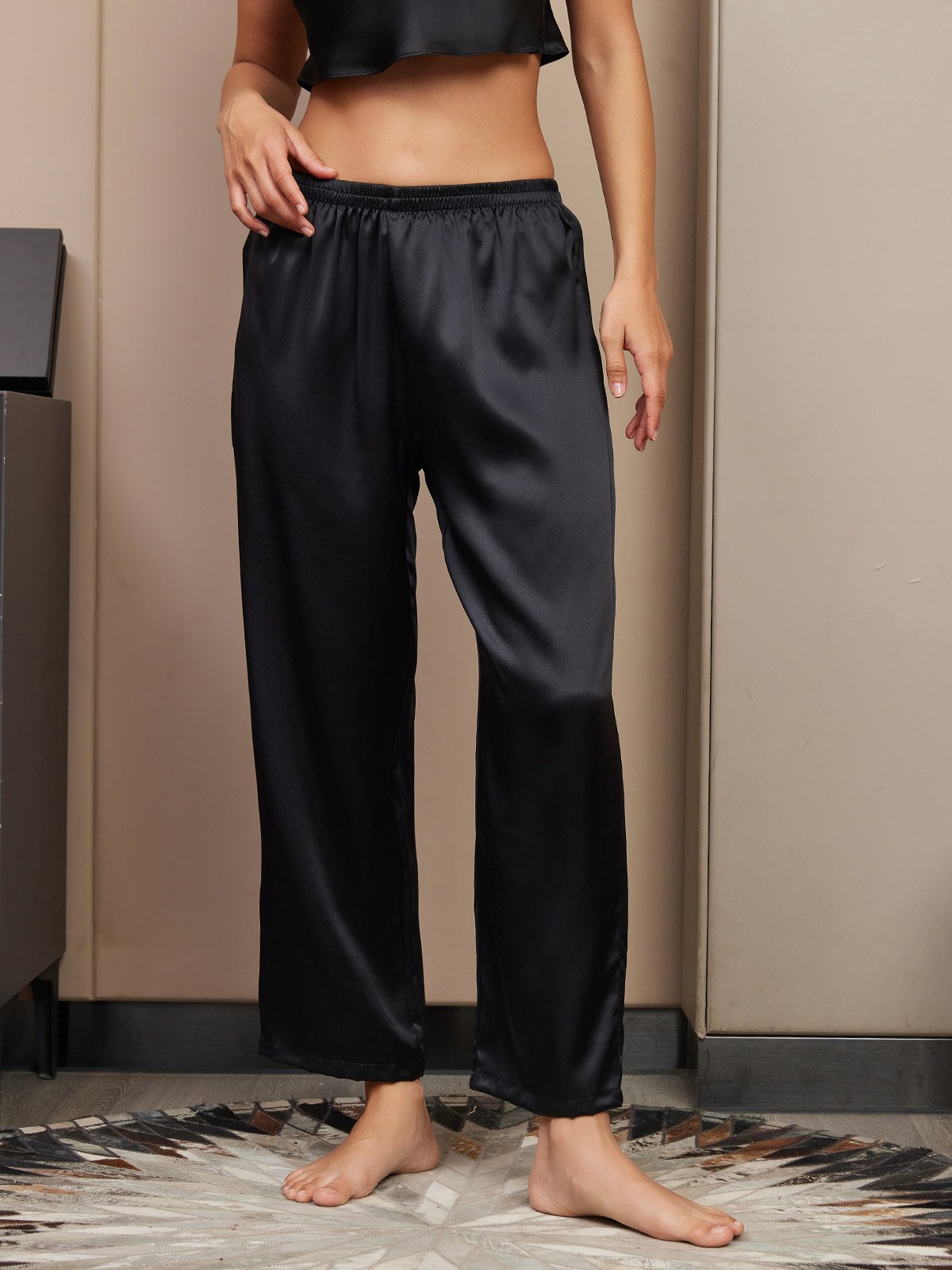 [Zwart] SilkSilky-NL Womens Sleep Bottoms 003