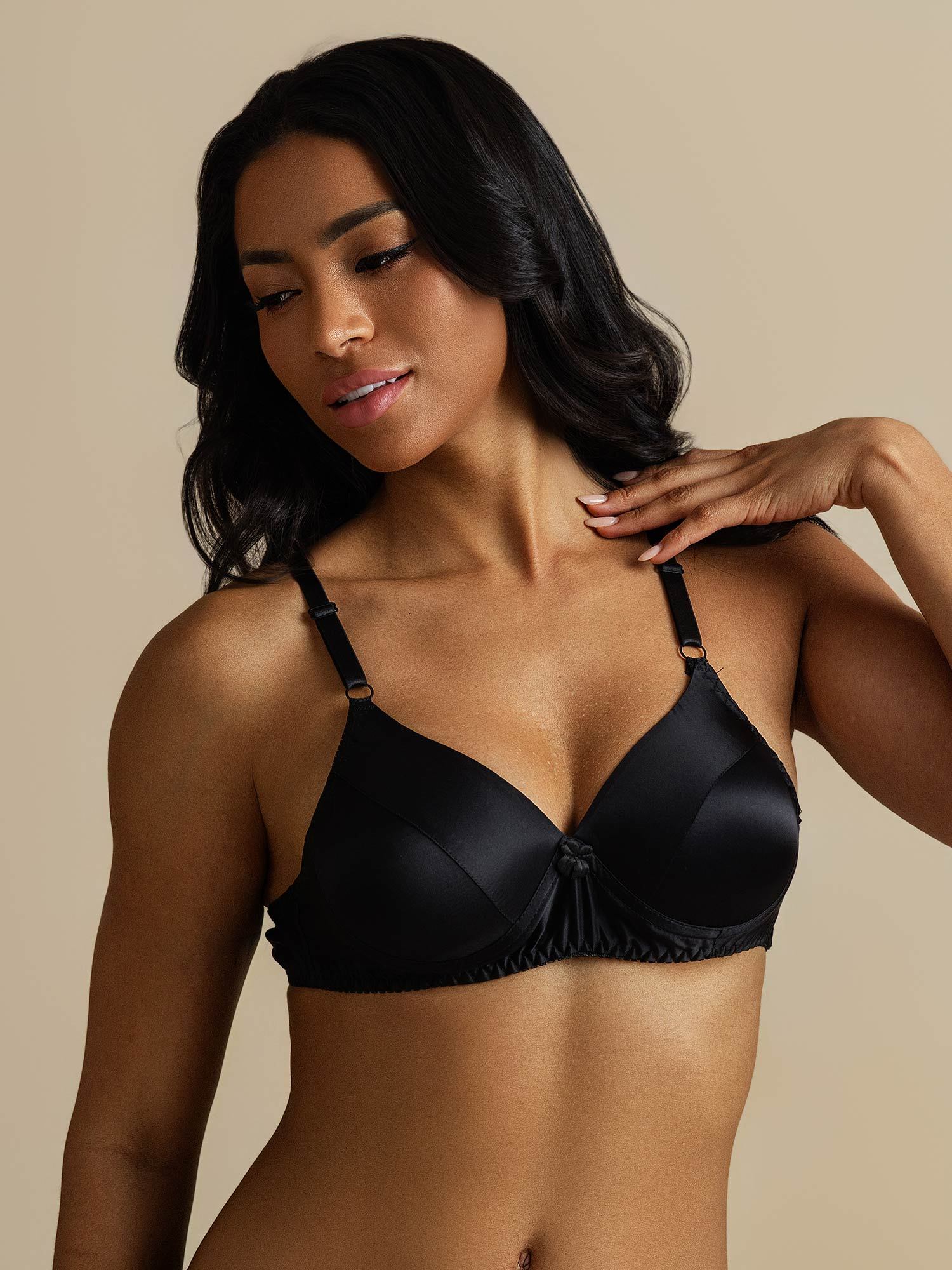 [Zwart] SilkSilky-NL Zijde Bra 006,