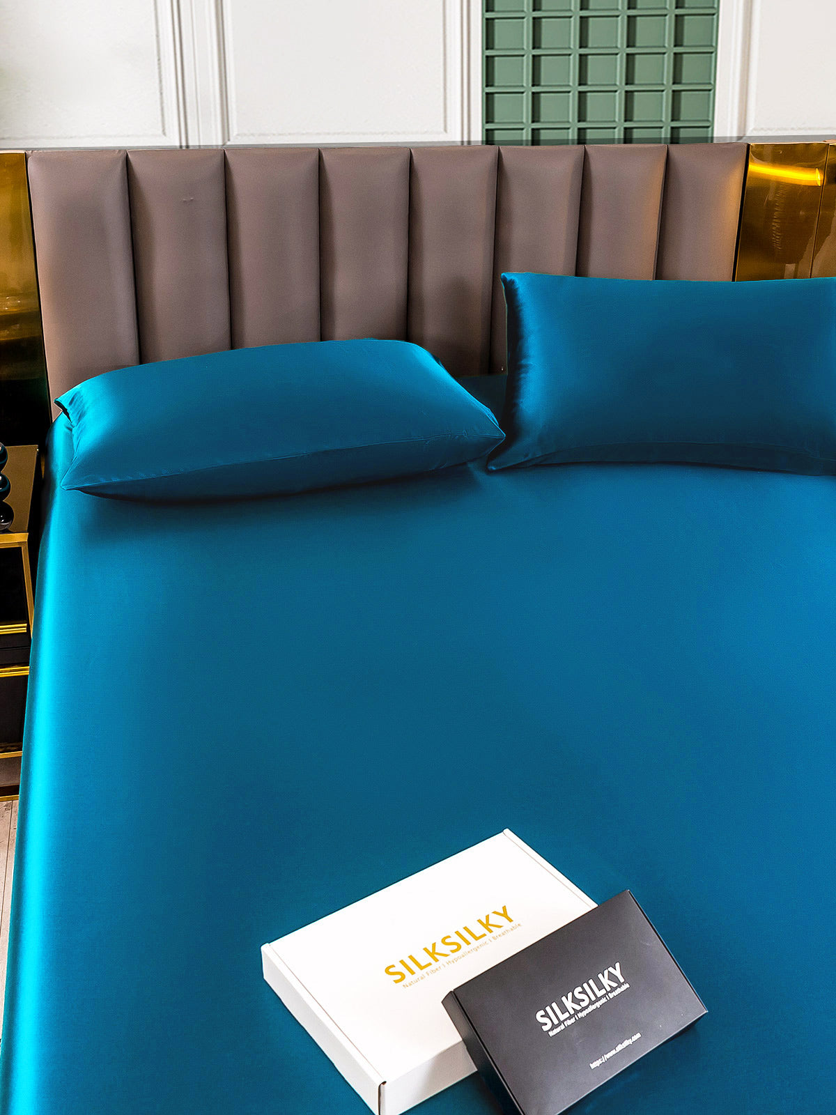 [Koningsblauw] SilkSilky-NL 25Momme Bedding Set 005