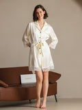 SilkSilky-NL 3/4 Mouw Revers Jurk Beige 006