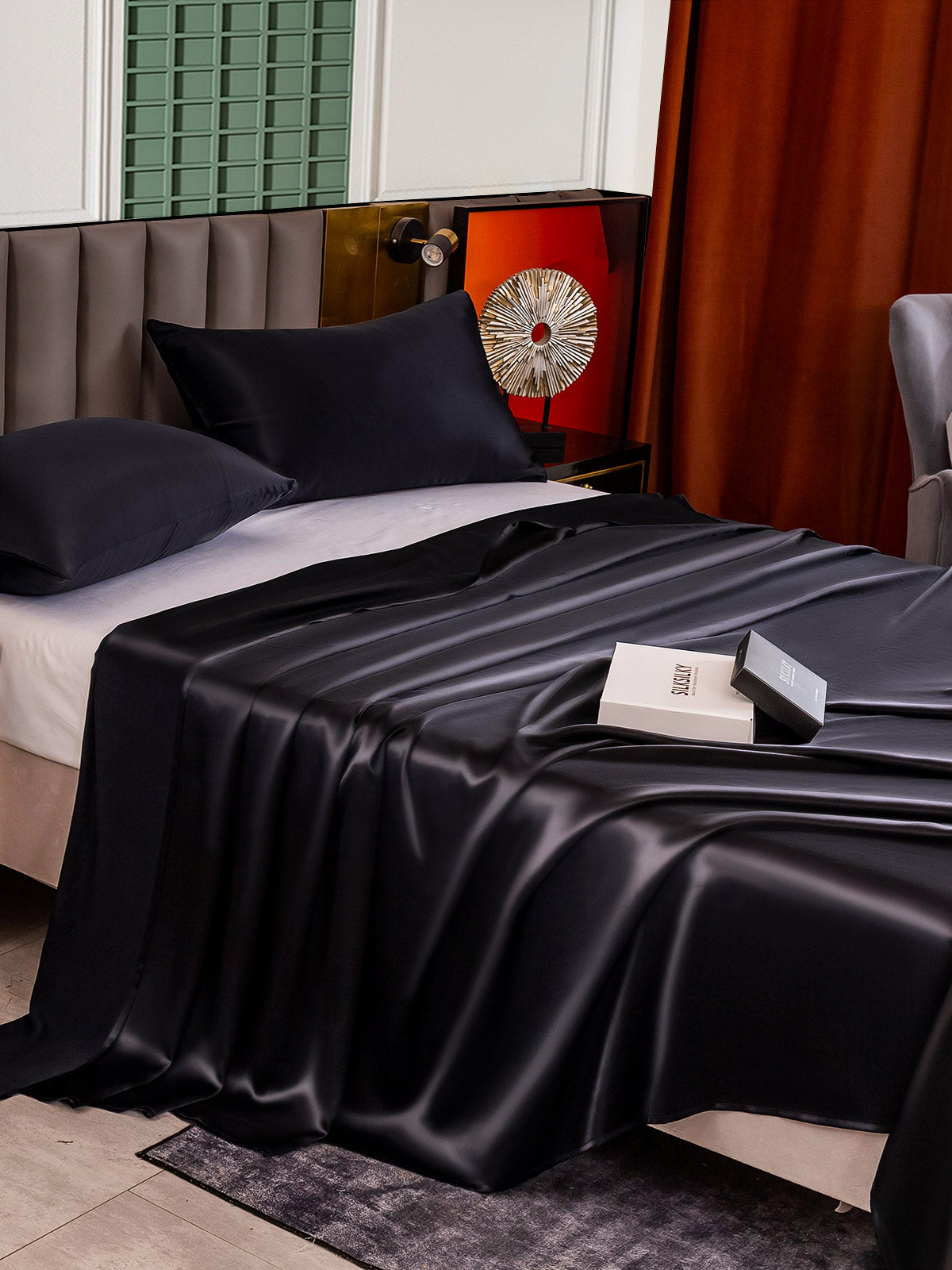 [Zwart] SilkSilky-NL 25Momme Bedding Set 004