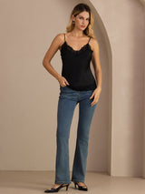 [Zwart] SilkSilky-NL V Neck Cami-Top 008