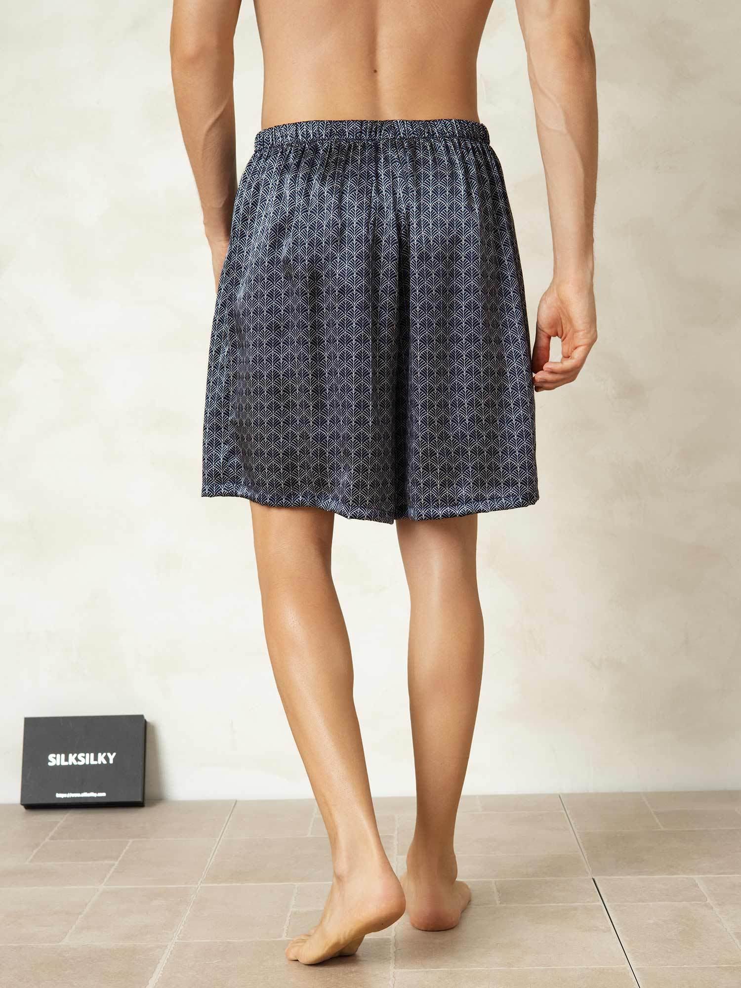 [Marine Ginkgo] SilkSilky-NL Zijde Mens Sleep Bottoms 002,