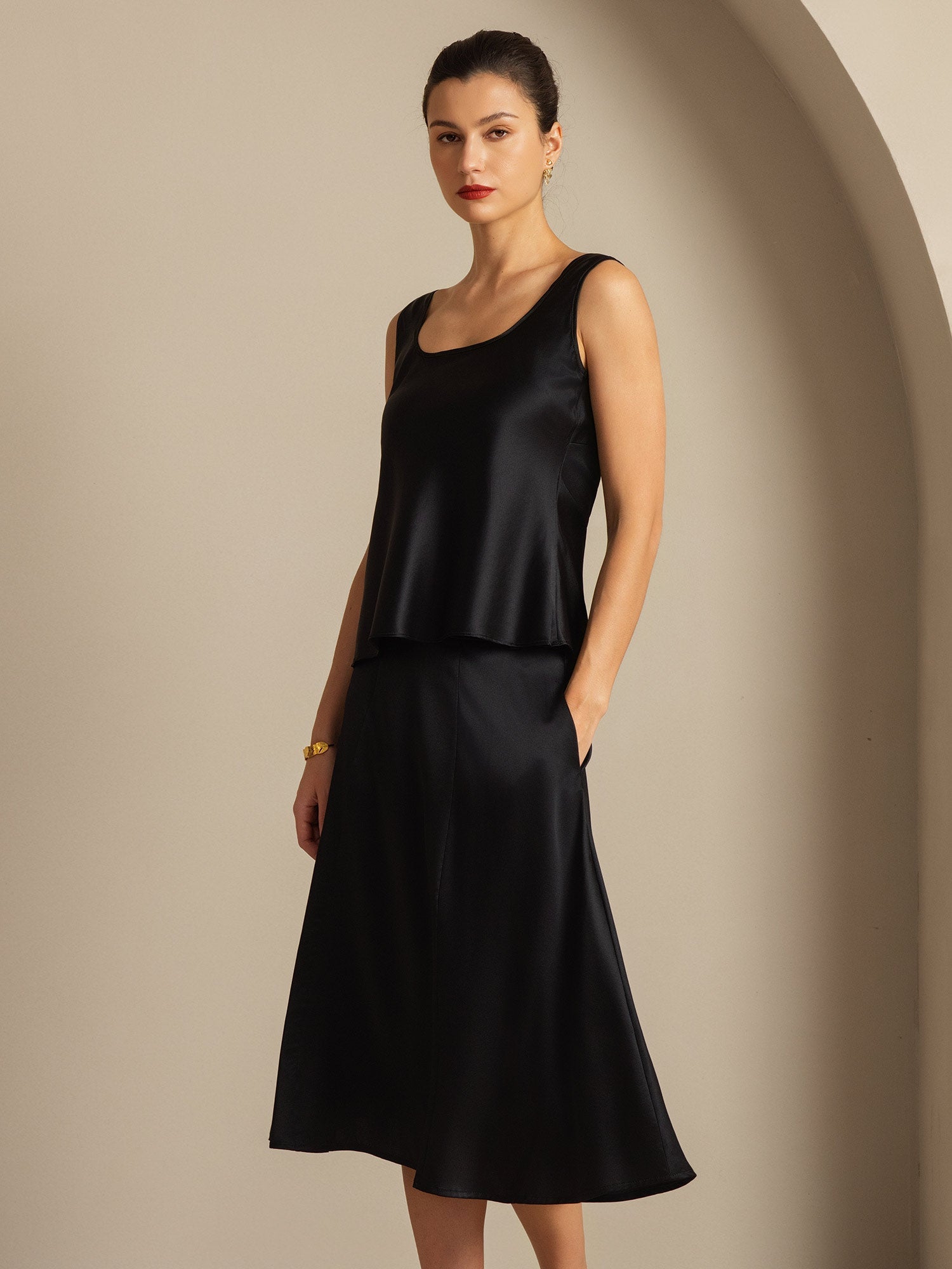 [Zwart] SilkSilky-NL 19Momme Zijde Camisoles 004,