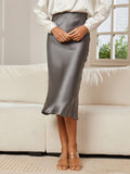 SilkSilky-NL 19Momme Skirt Donkergrijs 003