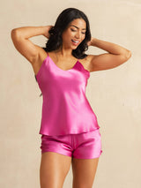 [Rode Roos] SilkSilky-NL Spaghetti Strap V Neck Cami-Set 003