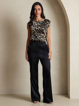 [Leopard] SilkSilky-NL 19Momme Zijde Ronde Hals Dames T-Shirt 008